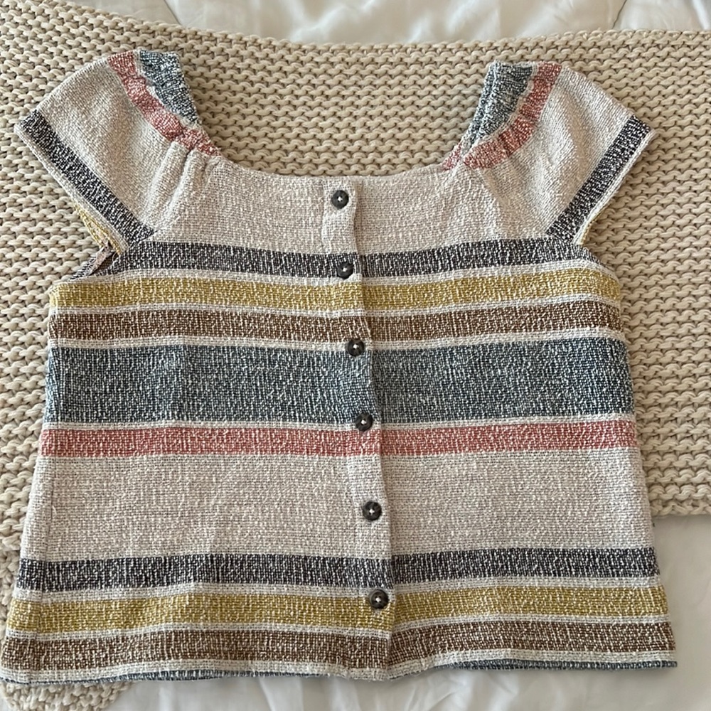 Striped Madewell top in sweatered/textured material